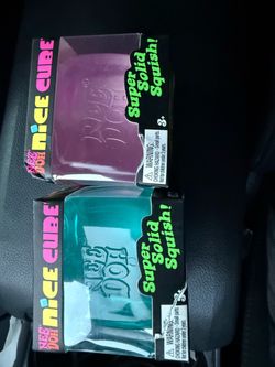 Nee Doh Nice Cube Super Solid Squish. Set of 2- Purple & blue