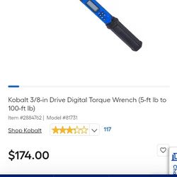 Kobalt Digital Torque Wrench Tool 