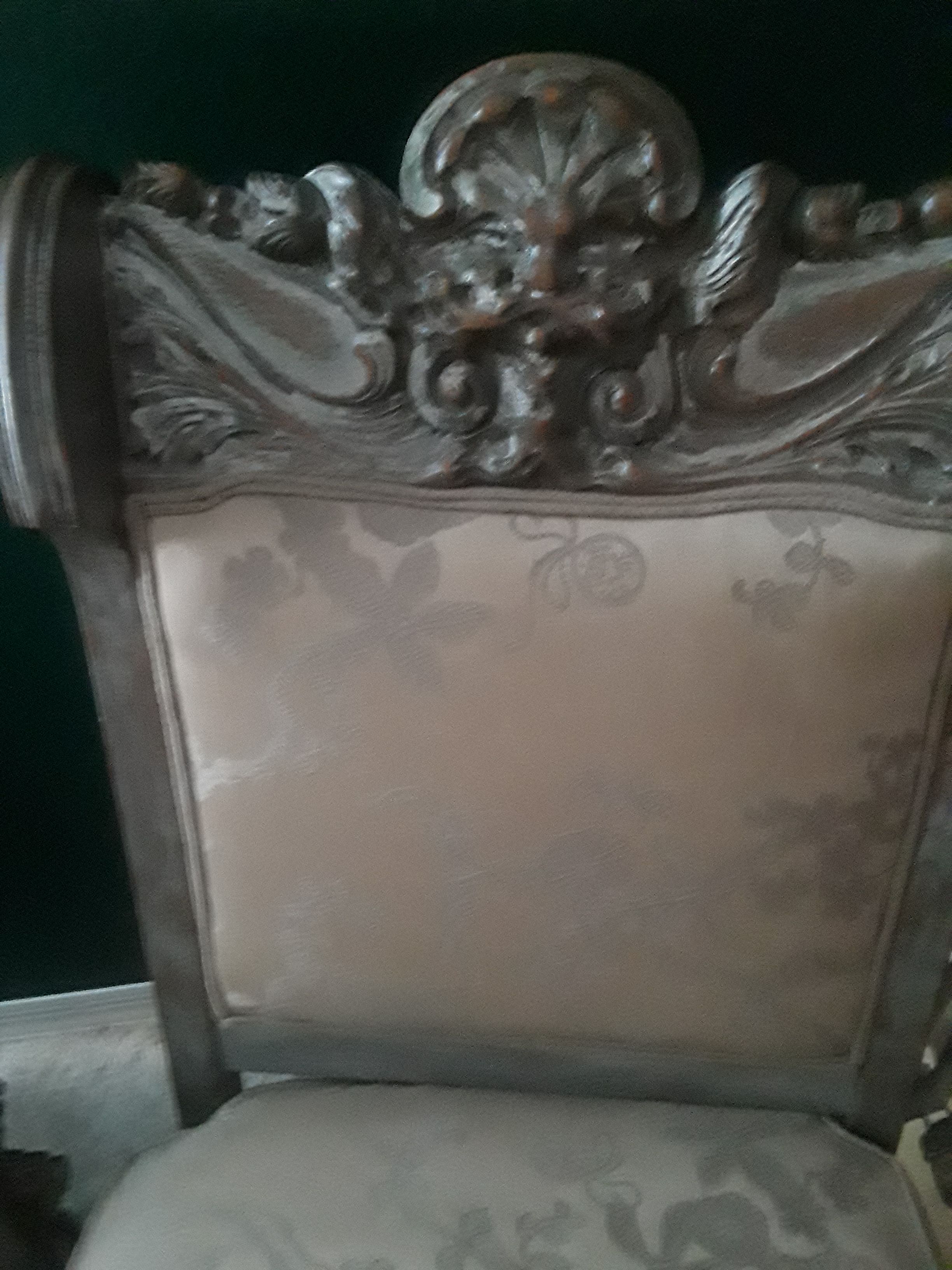 Antique Carved silver leaf antique chair