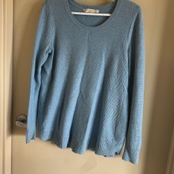 Loft Baby Blue Waffle Sweater
