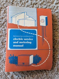 Vintage 1977 Baltimore Gas & Electric Electric Service Metering Manual Book