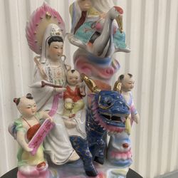 vintage Chinese porcelain statue of Longevity and wealth