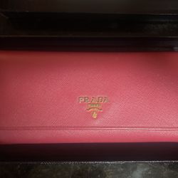 Pre-loved Prada Saffiano Wallet In Peonia Pink