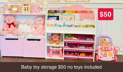 Kids Toy Storage Organizer with Bookshelf
