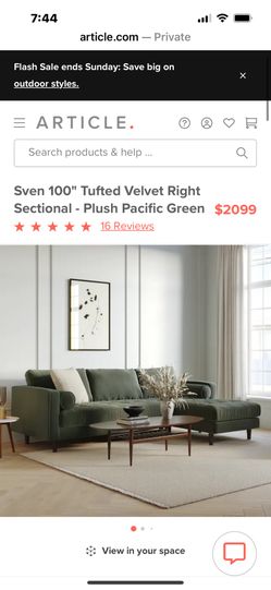 Velvet Green Couch