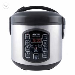 NEW Aroma Professional Rice & Grain Multicooker One Size Silver and Black