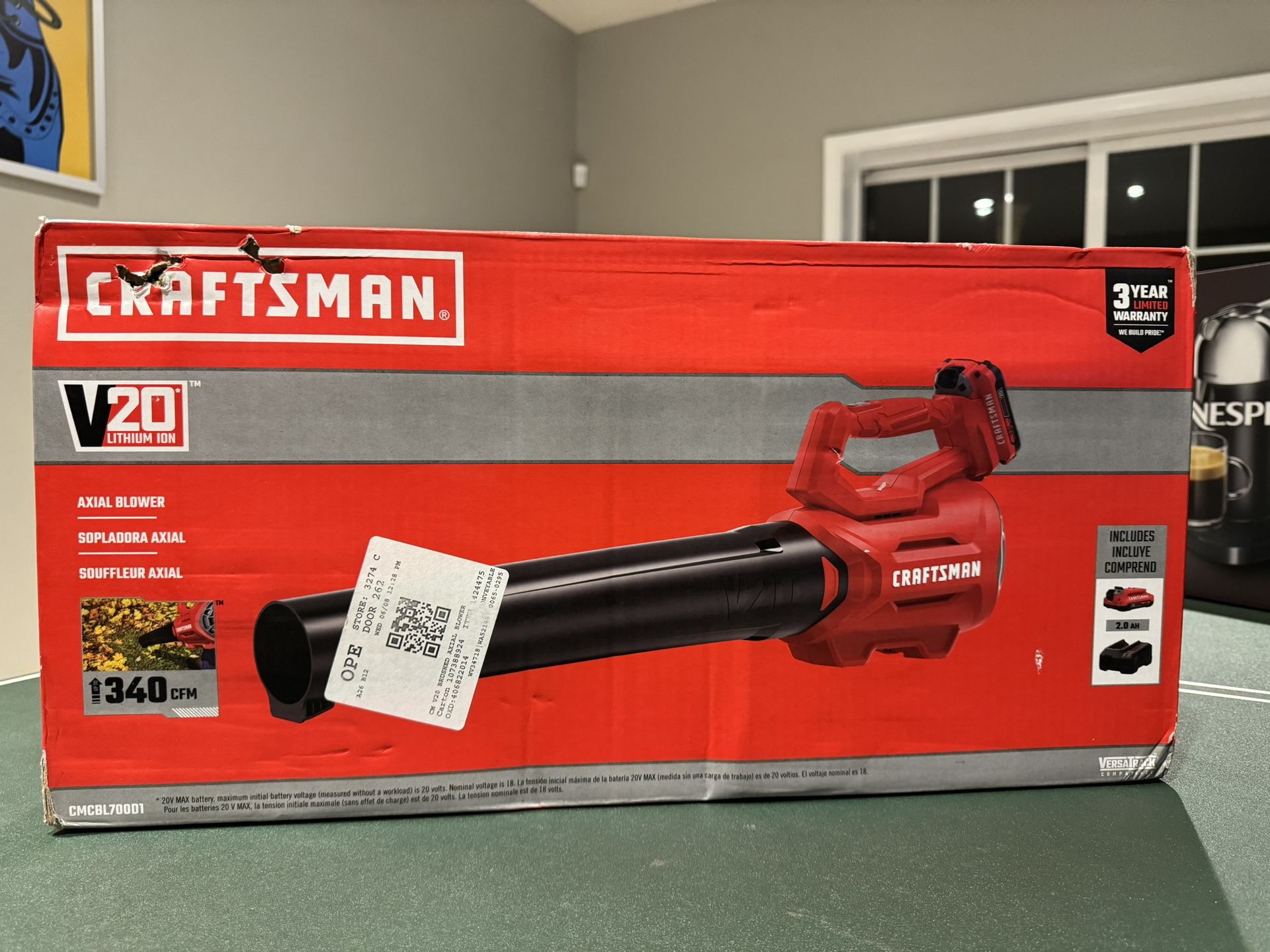 Unopened Craftsman V20 Cordless Axial Blower
