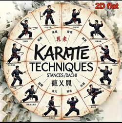 "The Dachi Wheel — Vintage Karate Stances Art Sign"