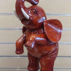 Lucky Elephant Figurine / Statuette _ cherry red ( NEW ) resin _ red / burgundy