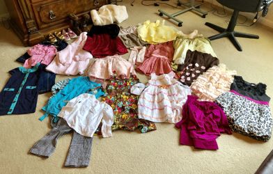 Toddler Dressy Clothing with shoes (sizes 6 to 8) 30 pieces
