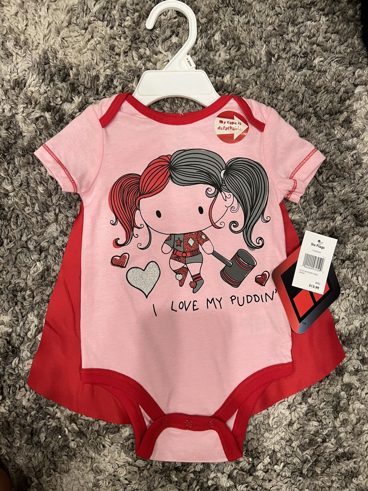 Harley Quinn Onesie And Cape 6 Months