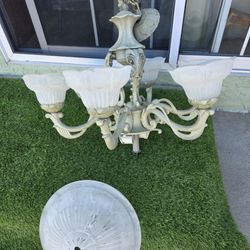 Italian Antique Distressed Style 5 Light Chandelier 