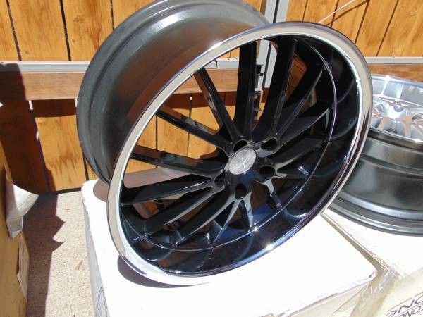 4 New 19X9.5 Concept One Black/Chrome Lip Rims *5X4.5* *+38MM Offset*