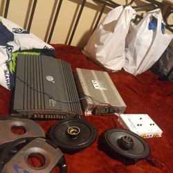 2 Car Amplifiers, 1 Crossover, Couple Door Speakers, All Work Great 150 Cash