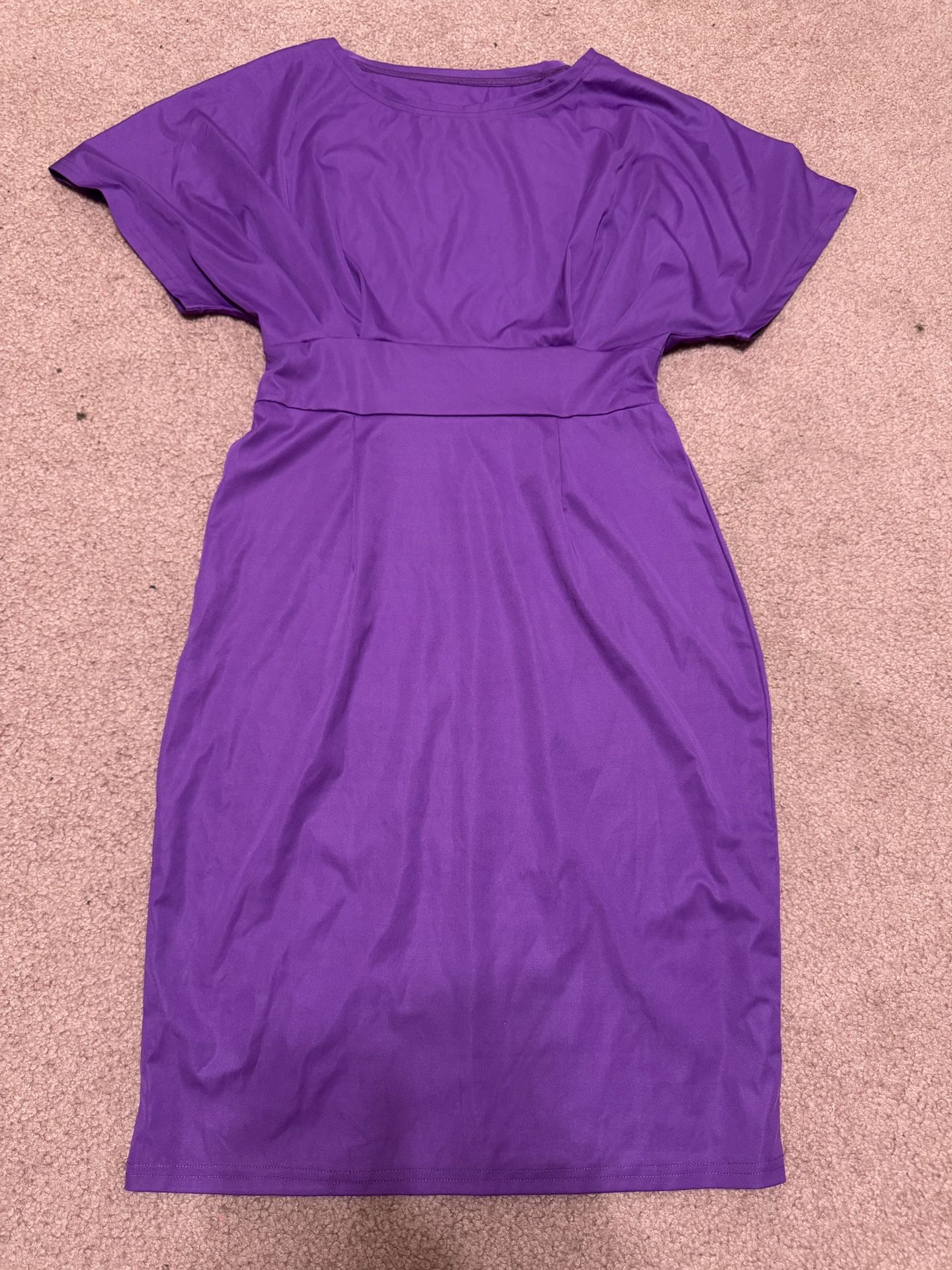 New xxl purple short stretchy dress