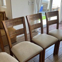 Upholstered Solid Wood Dinning Chair Set x4
