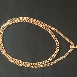 14k Gold Cuban Chain Set 