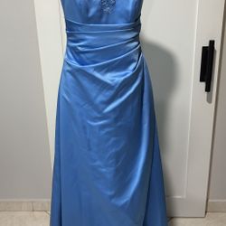 Strapless blue gown dress