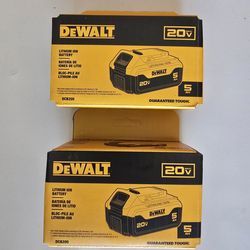 Dewalt 20v 5.0Ah Batteries 2X 110