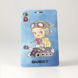 DesignerCon 2025 GUEST Badge Event Pass with Cartoon Artwork by Peach Monoko