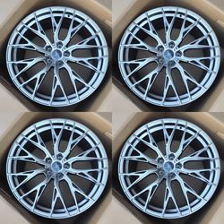 New 20 Inch E5 Sebring Style Wheels 20x9 ET35 5x112 Hyper Black Silver Rim Set of 4
