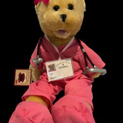 Singing Pink Nurse Teddy Bear 