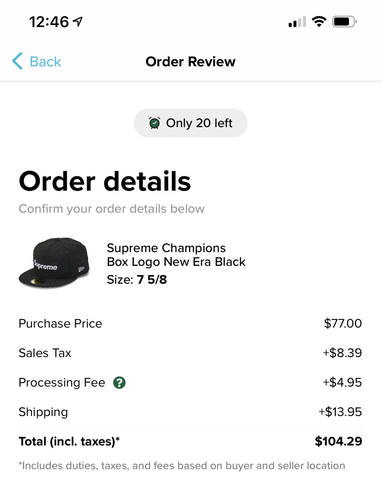 Supreme Champions Box Logo New Era Fitted 7 5/8ths for Sale in