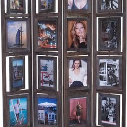 Oscar II 4 Panel Paulownia Wood Freestanding Picture Frame Room Divider Foldi...