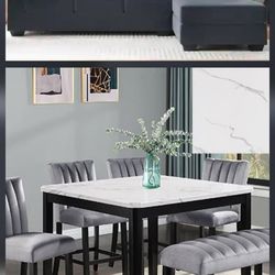 Brand new sectional and dining room set