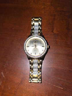 Men's Elgin Gold-Tone Crystal Watch (Model FG160016GTST)