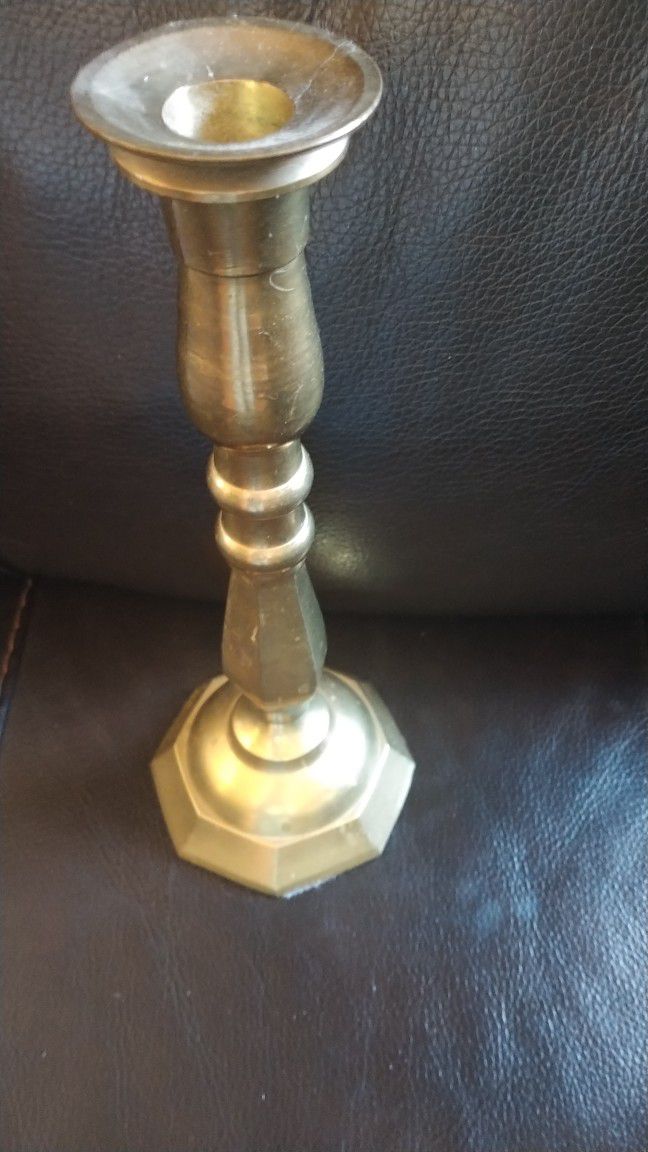 Solid Vintage Brass Candle Holder