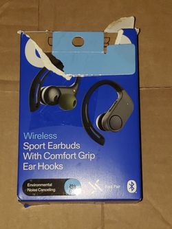 Wireless Sport Earbuds with Comfort Grip Ear Hooks