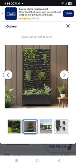 72-in H x 35-in L x 16-in W Black Metal Planter with Trellis ( Wide Street )
