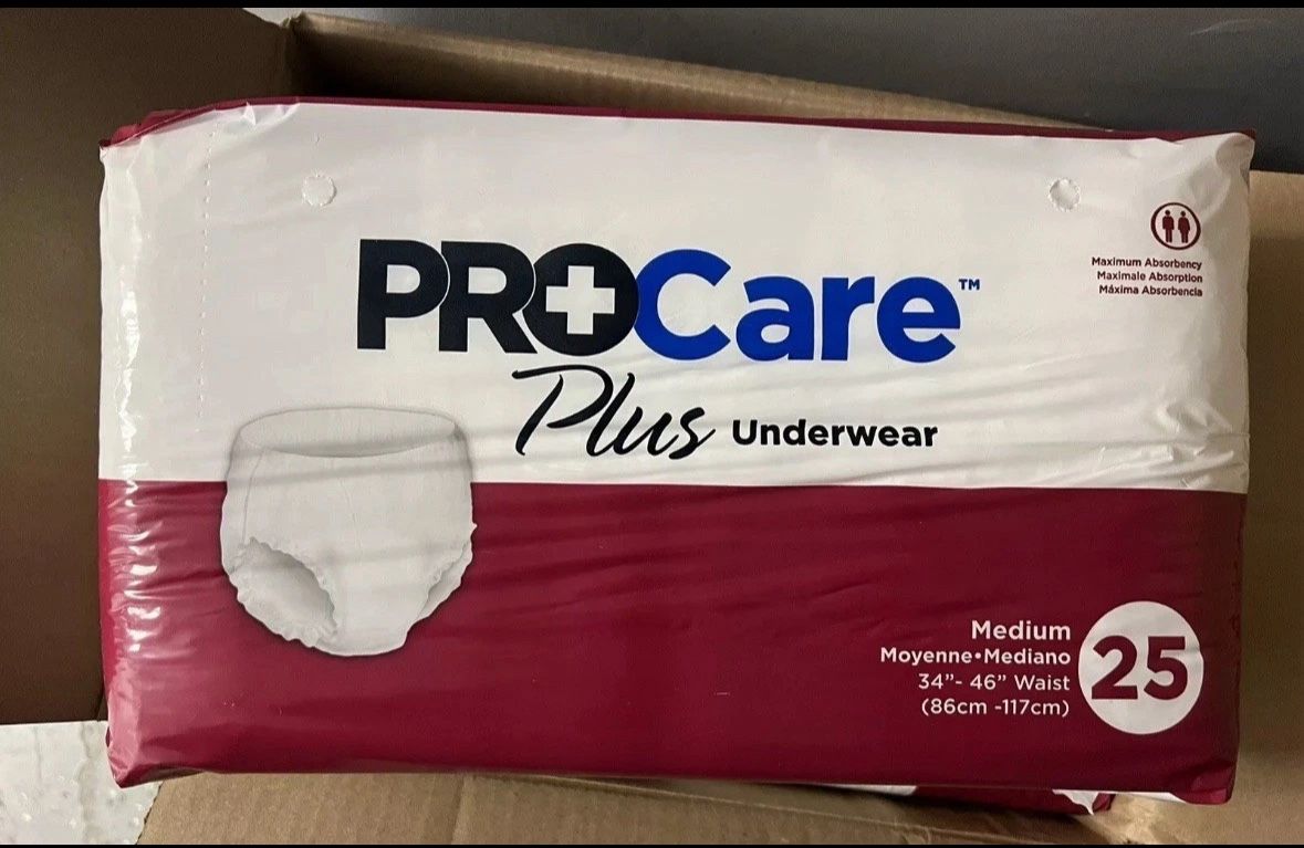Nu-fit ProCare Underwear Medium - $25/ Pack 25ea/pk 4pk/ca - Brand new