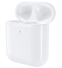 Wireless Charging case Air Pods, Air Pods 1st & 2nd Generation Charger Case with Bluetooth Pairing Sync Button, 450 Mah Built-in Battery (No Earbuds)