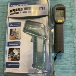 Infrared digital handheld thermometer.  Open Box,  Celsius and Fahrenheit, screen backlight.  Ideal for use in HVAC, motors.
