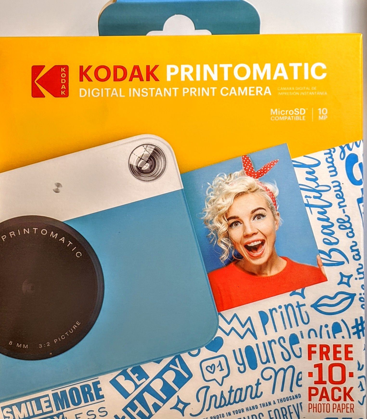 Kodak Printomatic Digital Instant Print Camera (Blue), Full Color Prints on zink