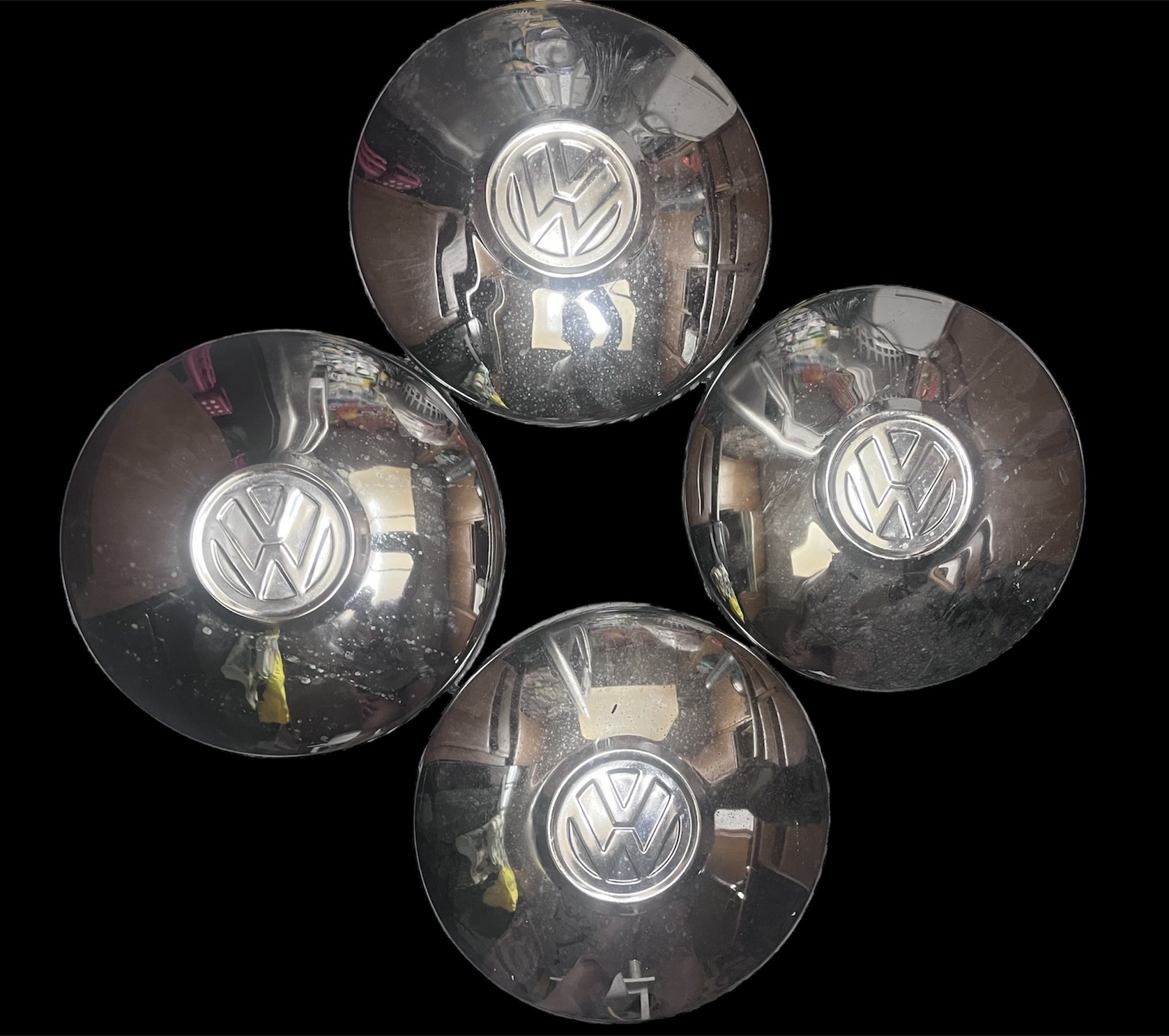 Vintage VW Chrome Hubcap 10" Set of 4