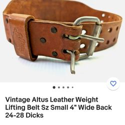 Vintage Altus Leather Weight Lifting Belt Size 34/42😃😃