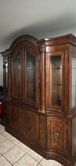 Vintage China Cabinet / Hutch – Solid Wood