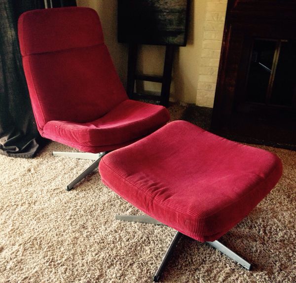 Red Corduroy Ikea Swivel Chair Ottoman For Sale In Beaverton Or