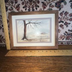 Wall Art Tree Wood Frame Under Glass