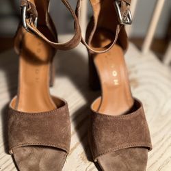 Vero Cuoio, Heel Sandals, Brown, Size 39 European 