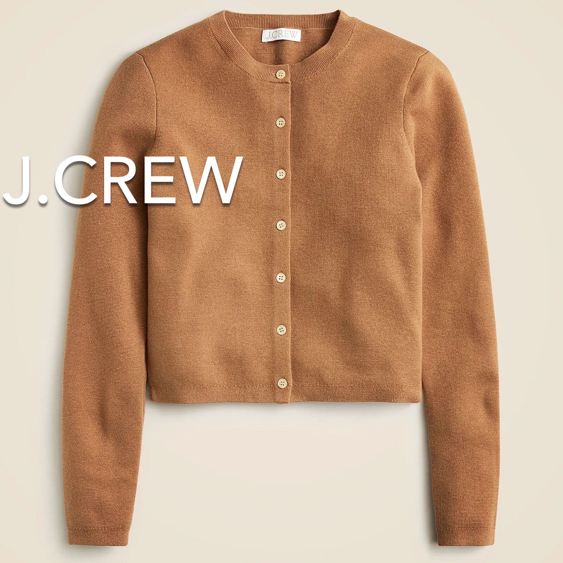 (NEW) (1 AVAILABLE) WOMEN’S J.CREW CAMEL CARDIGAN SWEATER IN TENCEL LYOCELL - SIZE: EXTRA LARGE