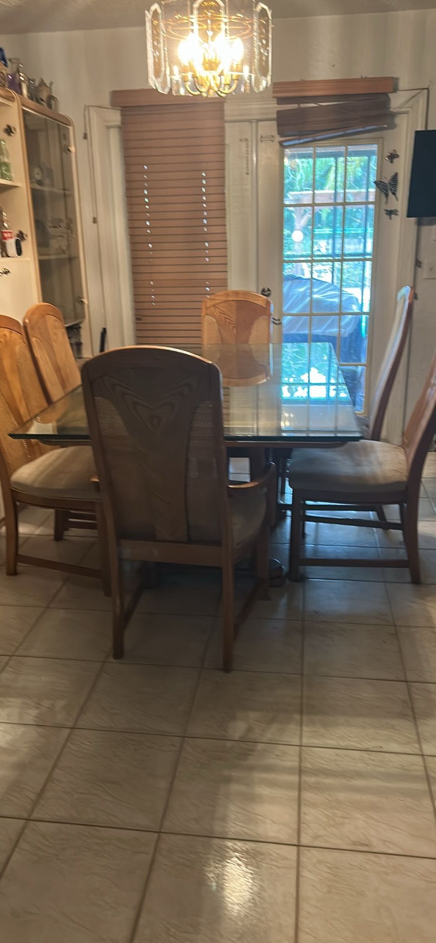 Dining Table Seats 6 Removable Glass Top