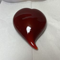 Vintage Valentines Heart Glass Paperweight