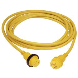Marinco Cordset, 30A 125V, 50', Yellow