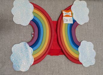 medium-sized rainbow pet costume designed for dogs or cats.