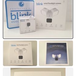 NEW Blink Wired Floodlight with 3 Camera Bundle with Sync Module & Yard Sign