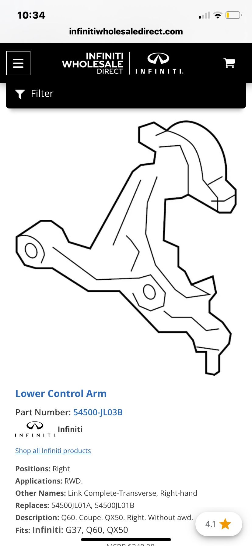 Lower Control Arm Right 